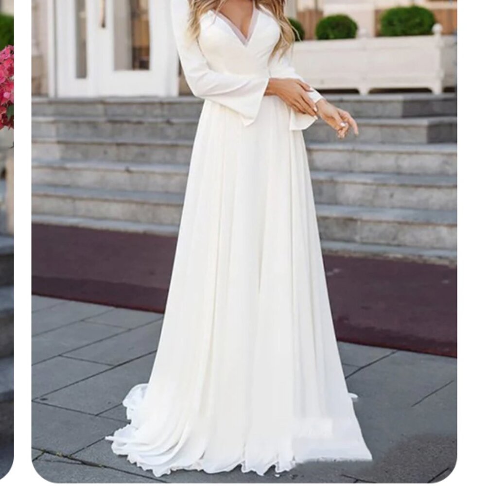 Wedding Dress | White Long Sleeve Dress w